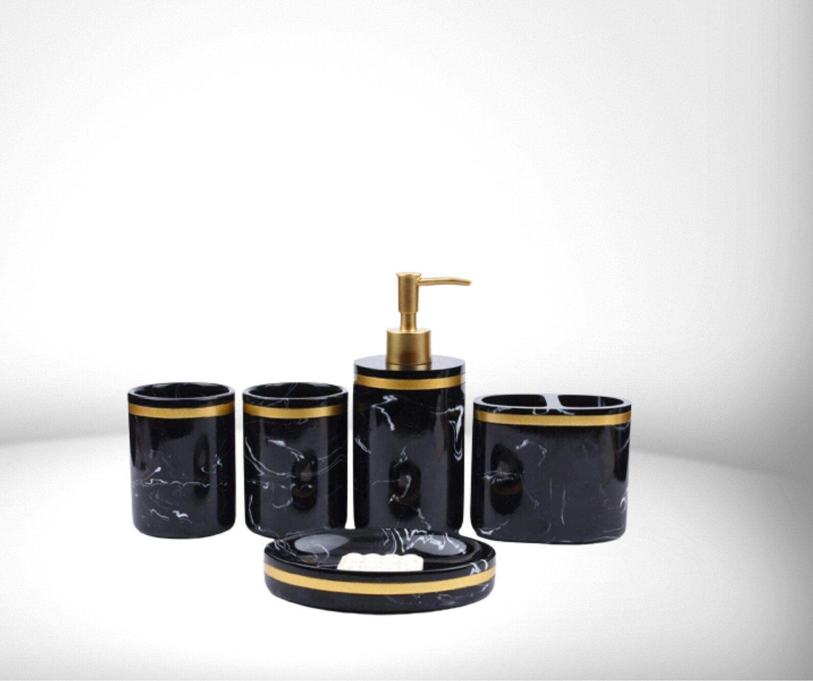 Luxury Bathroom Set Bathroom Accessories Black and Gold Etsy