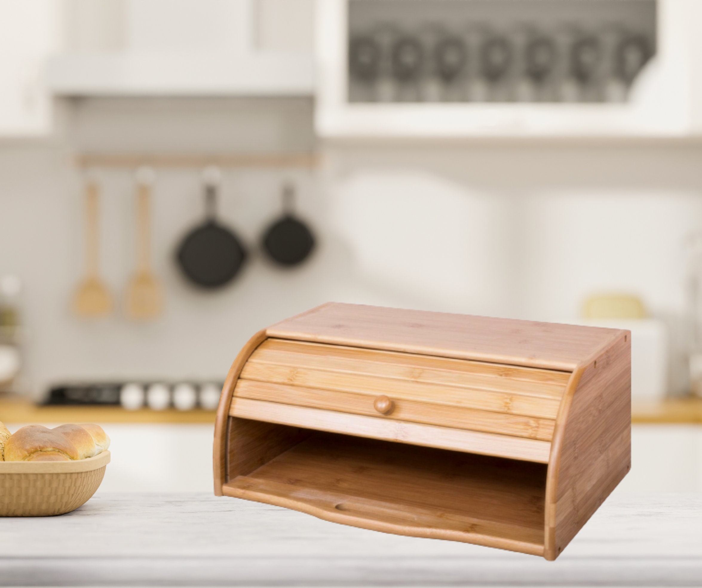 Bread Bin Bread Storage Bin Roll Top Lid Bread Box for Etsy