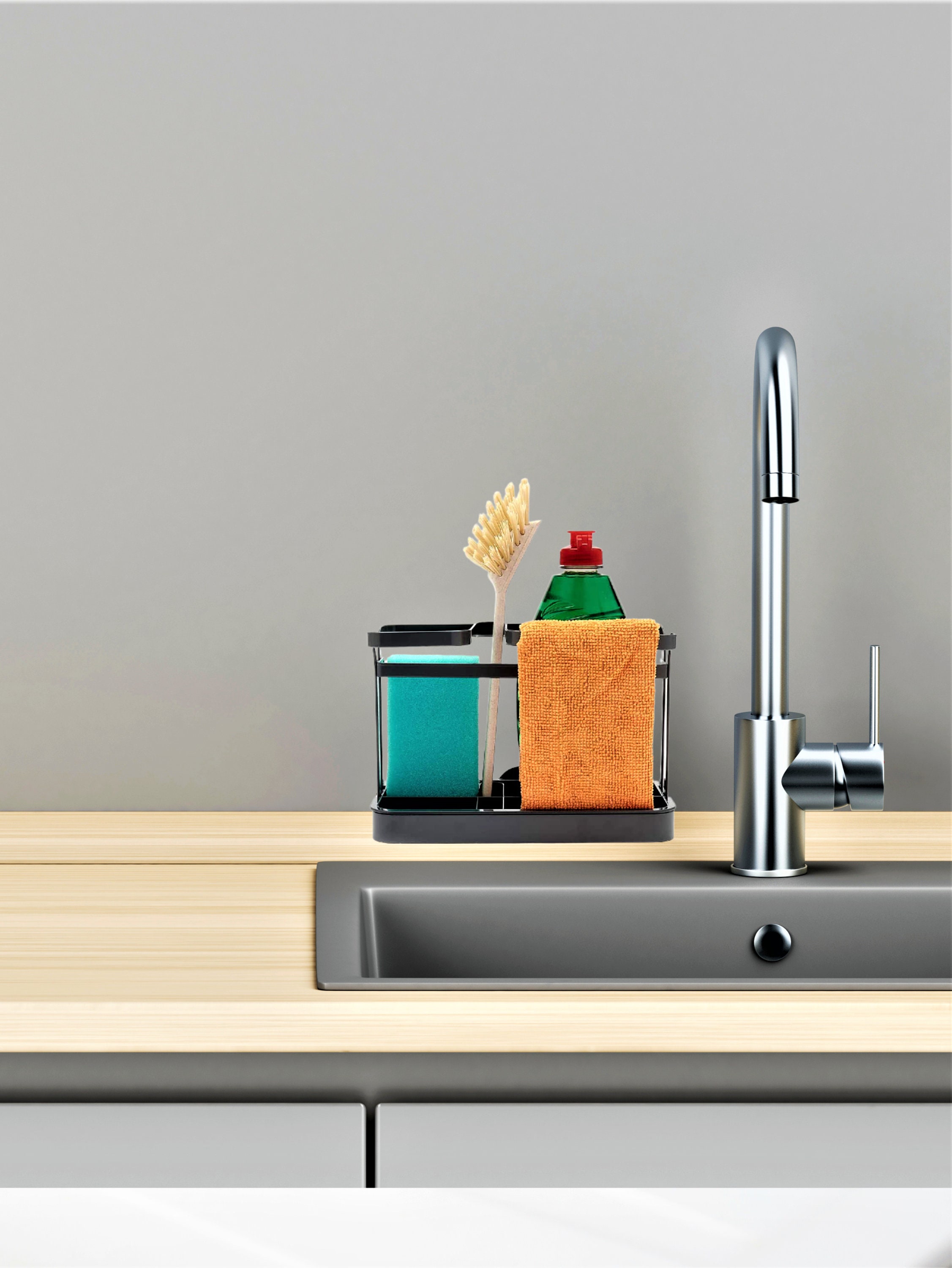 Grey Sink Caddy Kitchen Sink Washing up Organiser Sink Etsy