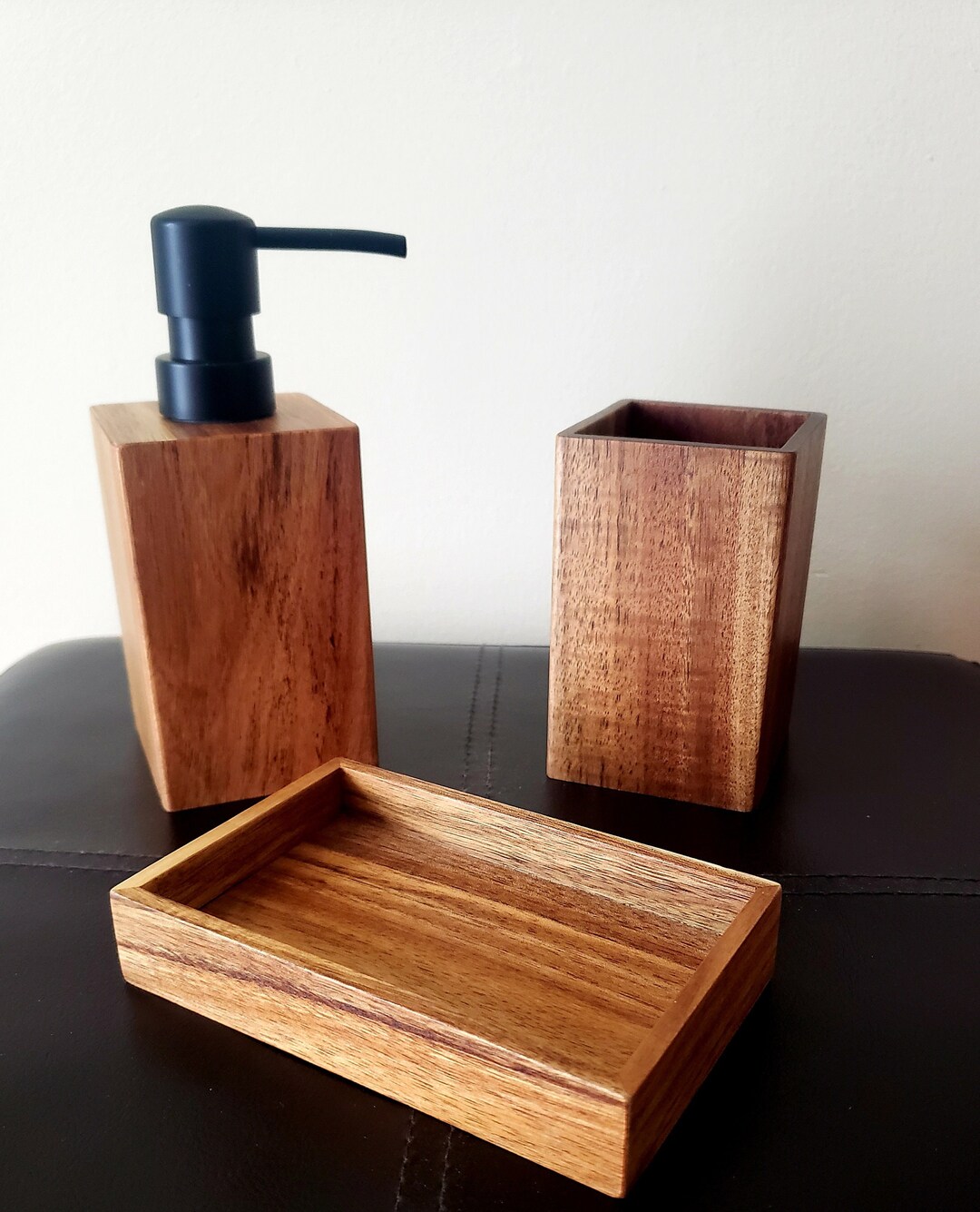 Acacia Wood Bathroom Set Durable and Stylish Design for a Etsy