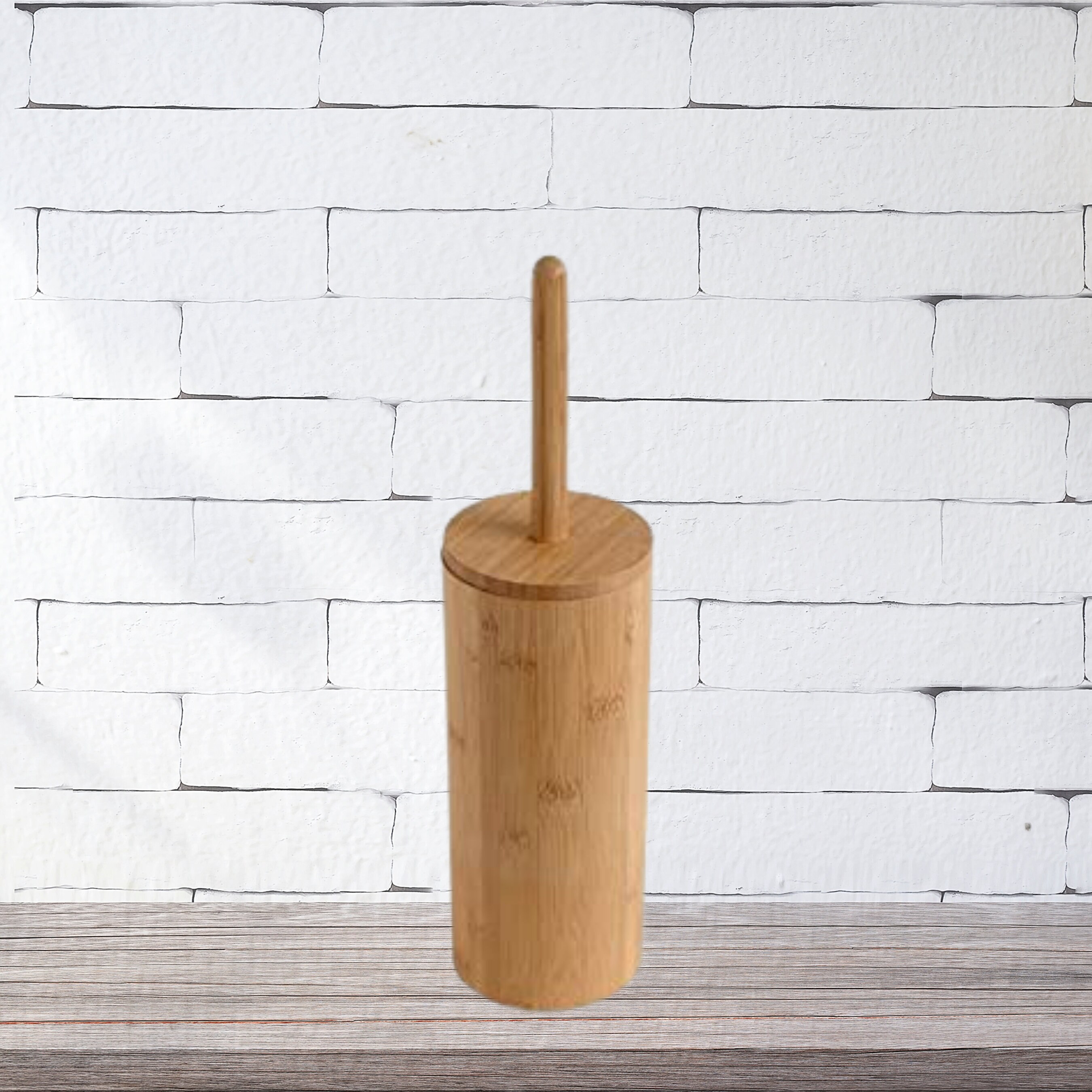 Bamboo Toilet Brush Holder Rustic Wood Home Decor Bathroom Etsy UK