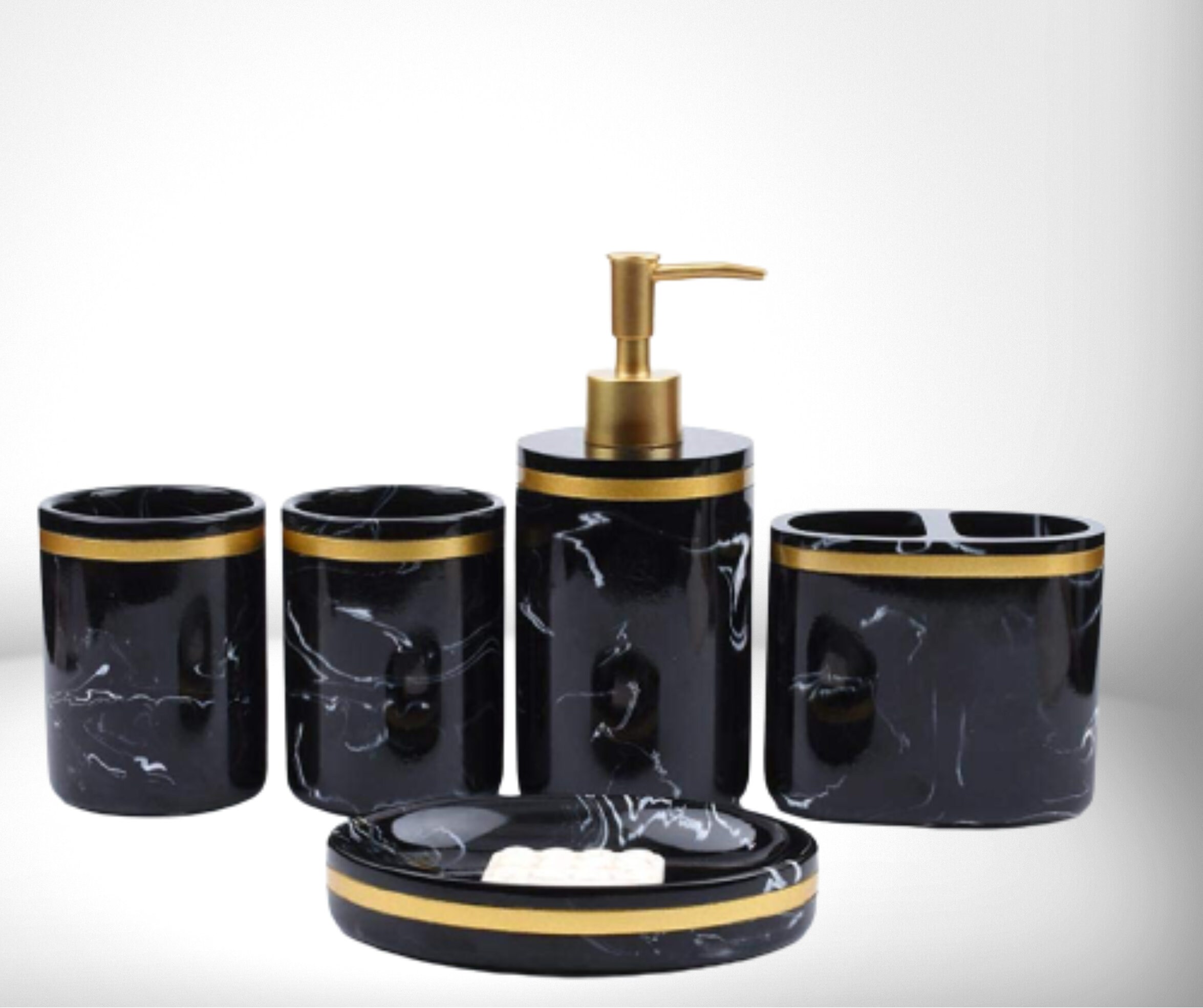 Luxury Bathroom Set Bathroom Accessories Black and Gold Etsy