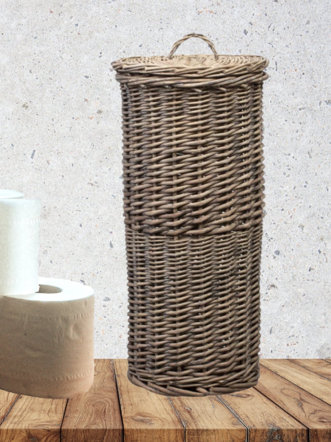 Rustic Wicker Toilet Roll Holder Natural Wicker Home Decor Etsy UK