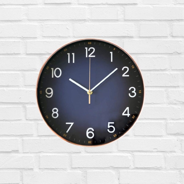 Blue Wall Clock Etsy