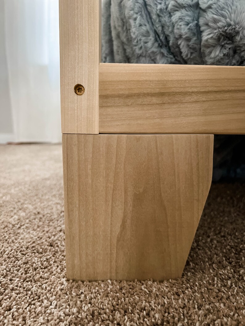 Natural Montessori Toddler Floor Bed With Rails Made in USA Etsy