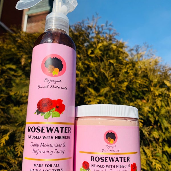 Rosewater Bundle- Leave-In Spray + Conditioner-Gift Set
