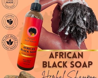 Shampoo de limpeza à base de ervas, orgânico, sabonete preto