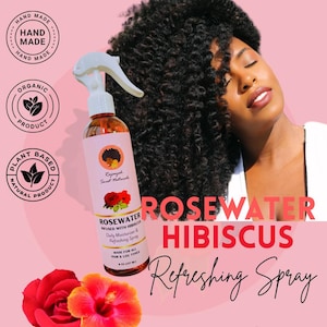 Rosewater with Hibiscus hair spray, face toner, moisturizer, Itchy scalp relief
