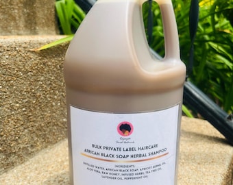 Wholesale African Black Soap Herbal Shampoo | Cleansing Clarifying | Half Gallon