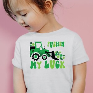 Toddler St. Patrick&#39;s Day Tee, Toddler Construction Tee, St. Patty&#39;s Tee Shirt, Shamrock Toddler Tee