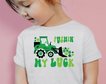 Toddler St. Patrick's Day Tee, Toddler Construction Tee, St. Patty's Tee Shirt, Shamrock Toddler Tee