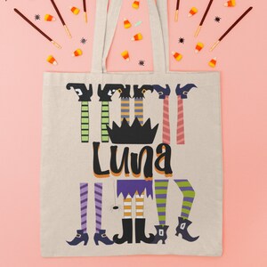Niestandardowa torba typu tote na Cukierek albo psikus, torba z płótna bawełnianego, Cukierek albo psikus na Halloween