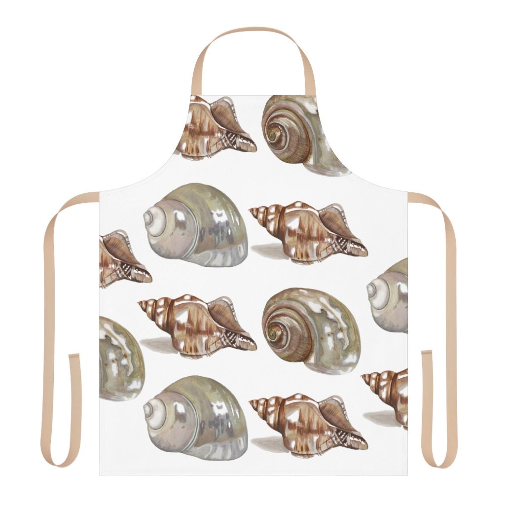 Shell Apron Seashell Cooking Apron, Baking Apron, Gardening Apron, Gift for Her - Etsy