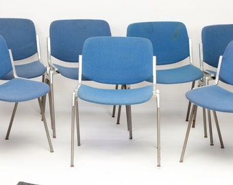 DSC 106 chairs blue Giancarlo Piretti for Castelli