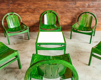 Baumann "ARGOS" living room chair in intense green wood 1980