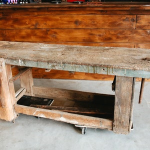 Old wooden workbench