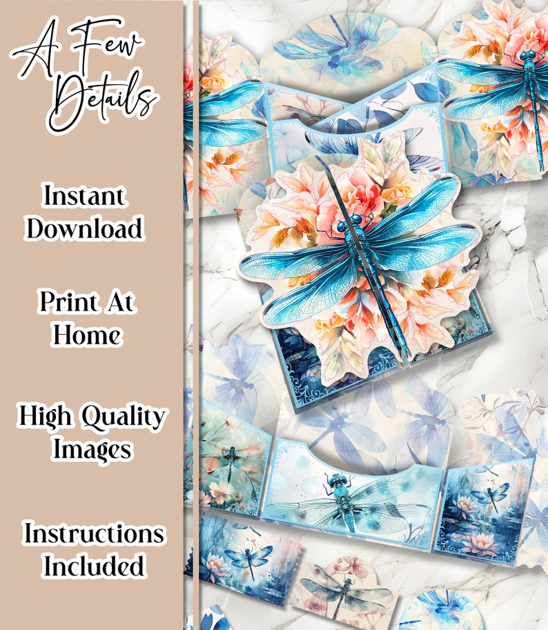Dragonfly Junk Journal Kit Dragonfly Folio Junk Journal Kit Printable ...