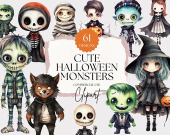Watercolor Halloween Cute Vampires Clipart | Halloween Clipart, Watercolor Halloween, Watercolor Clipart, Pumpkin Clipart, Spooky Clipart