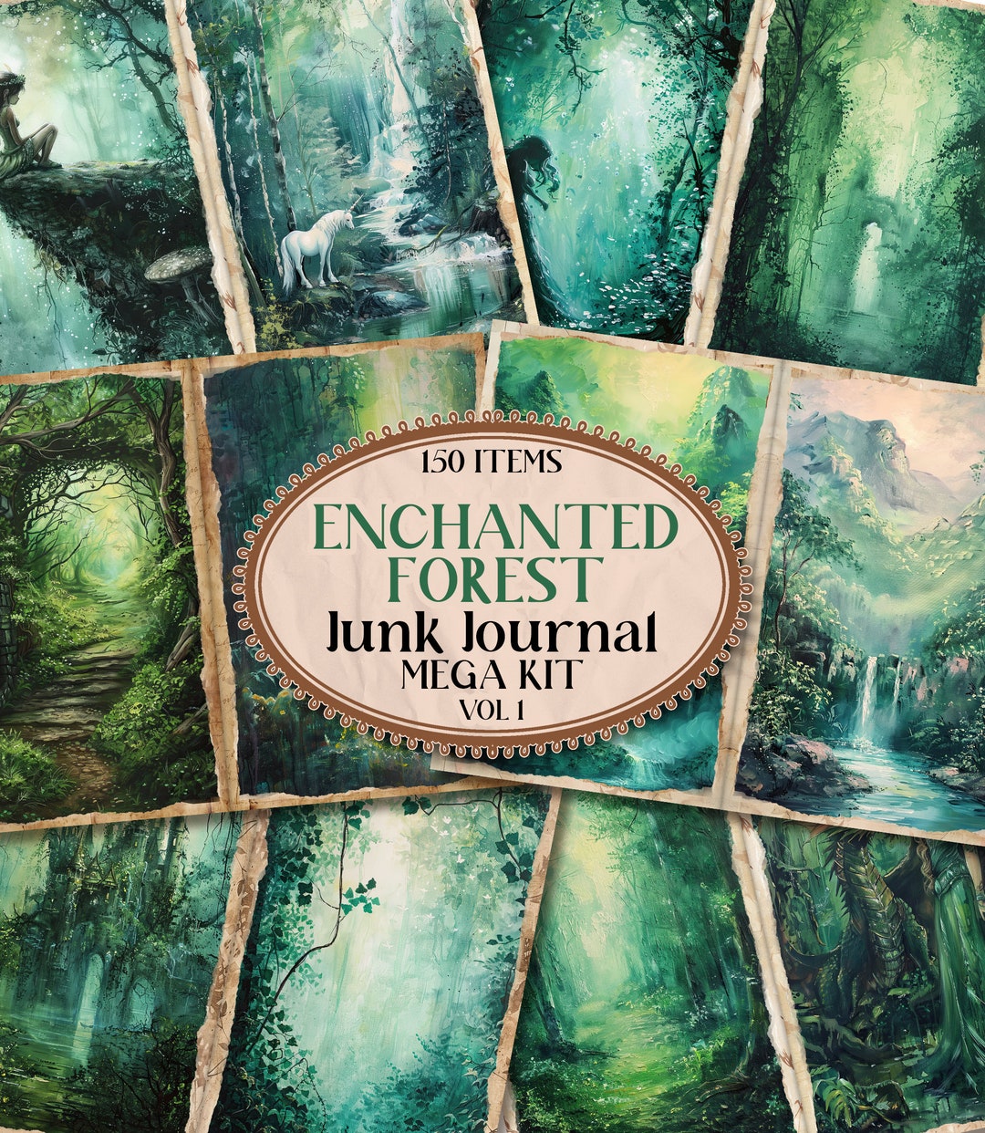 Enchanted Elven Forest Junk Journal Kit Pages Printable Junk Journal ...