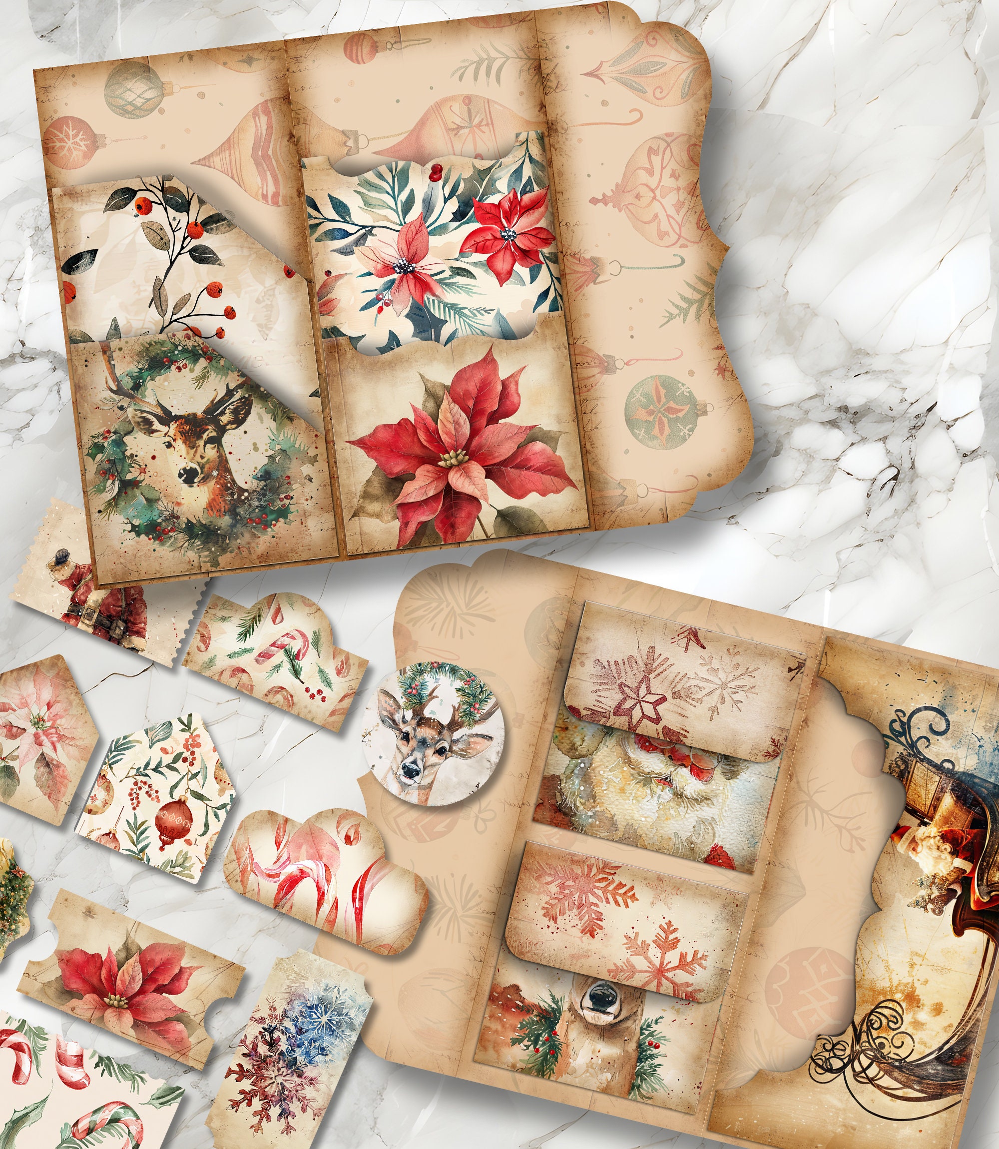 Classic Christmas Folio Junk Journal Folio Junk Journal Kit Printable ...