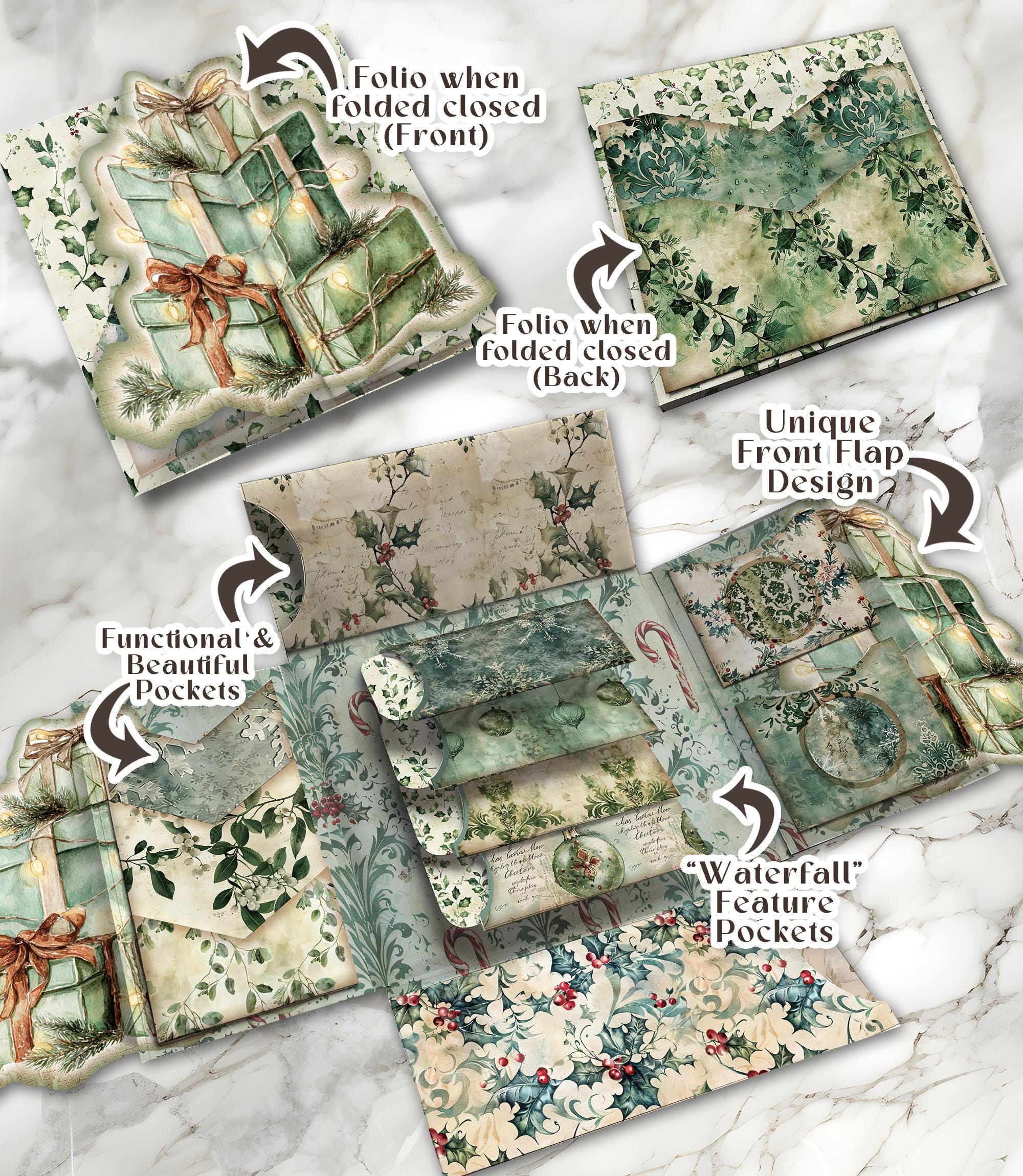 Christmas Junk Journal Kit Printable DELUXE Folio Pages Christmas ...