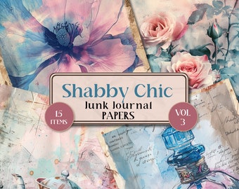 Shabby Chic Junk Journal Pages Shabby Chic Roses Printable Junk Journal Printable Pages Junk Journal Shabby Chic Scrapbook Paper [VF017]