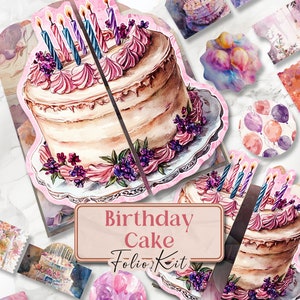 Kit de carnet folio anniversaire indésirable, pages folio imprimables, cadeaux shabby chic, kit folio pages imprimables Scrapbooking [VF100]