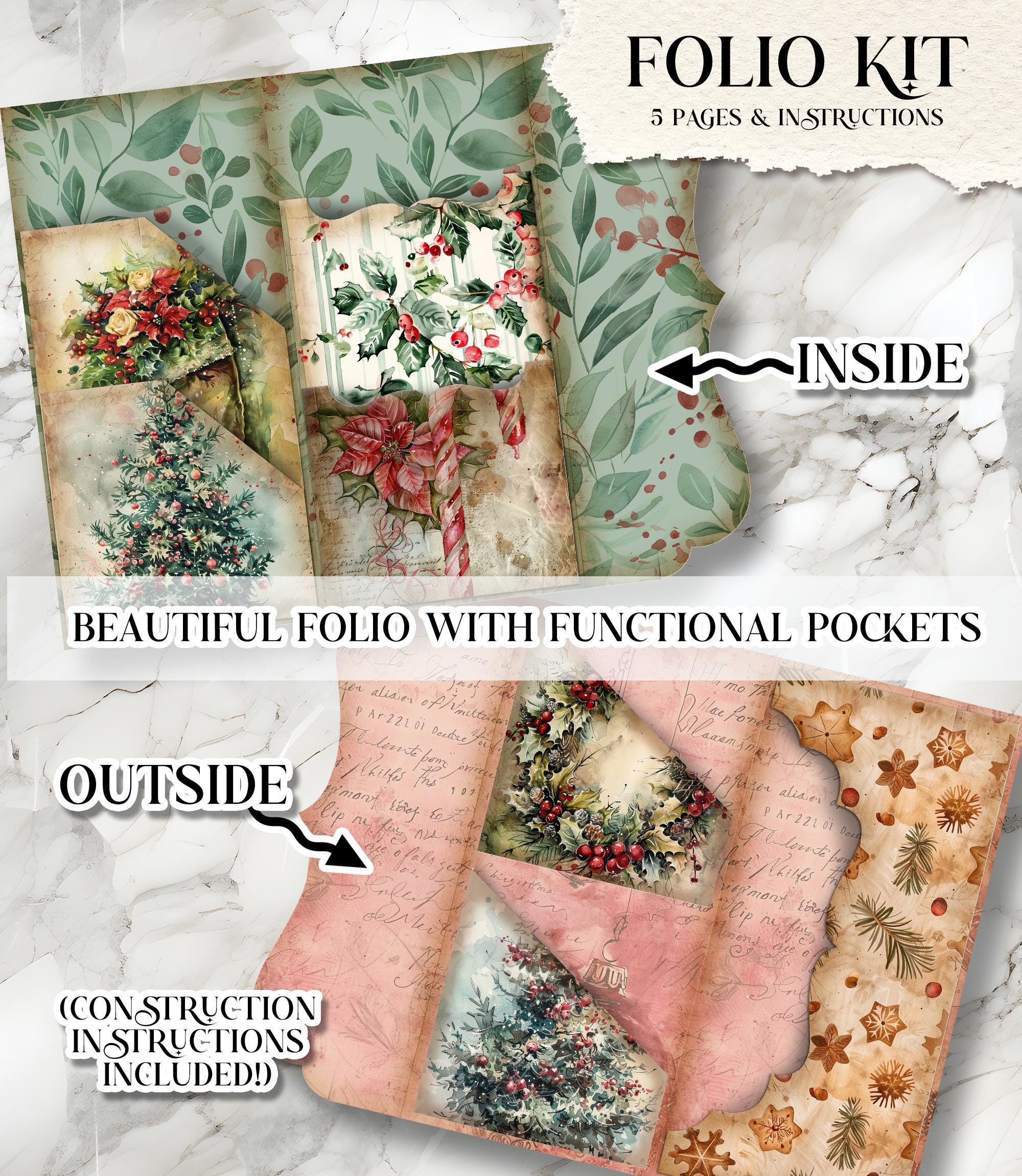Christmas Junk Journal Kit Printable Holiday Junk Journal Christmas ...