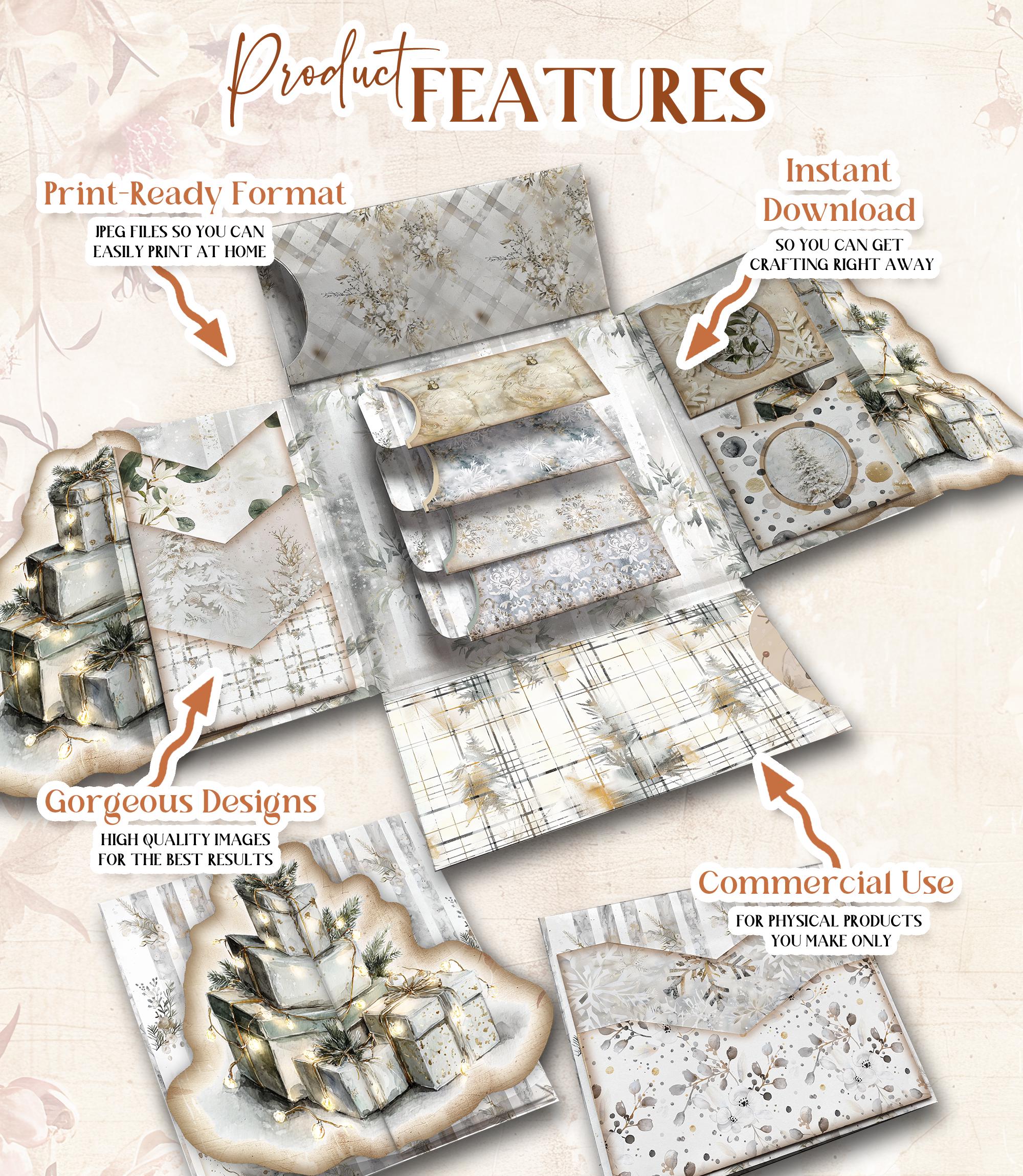 Christmas Junk Journal Kit Printable DELUXE Folio Pages Christmas ...