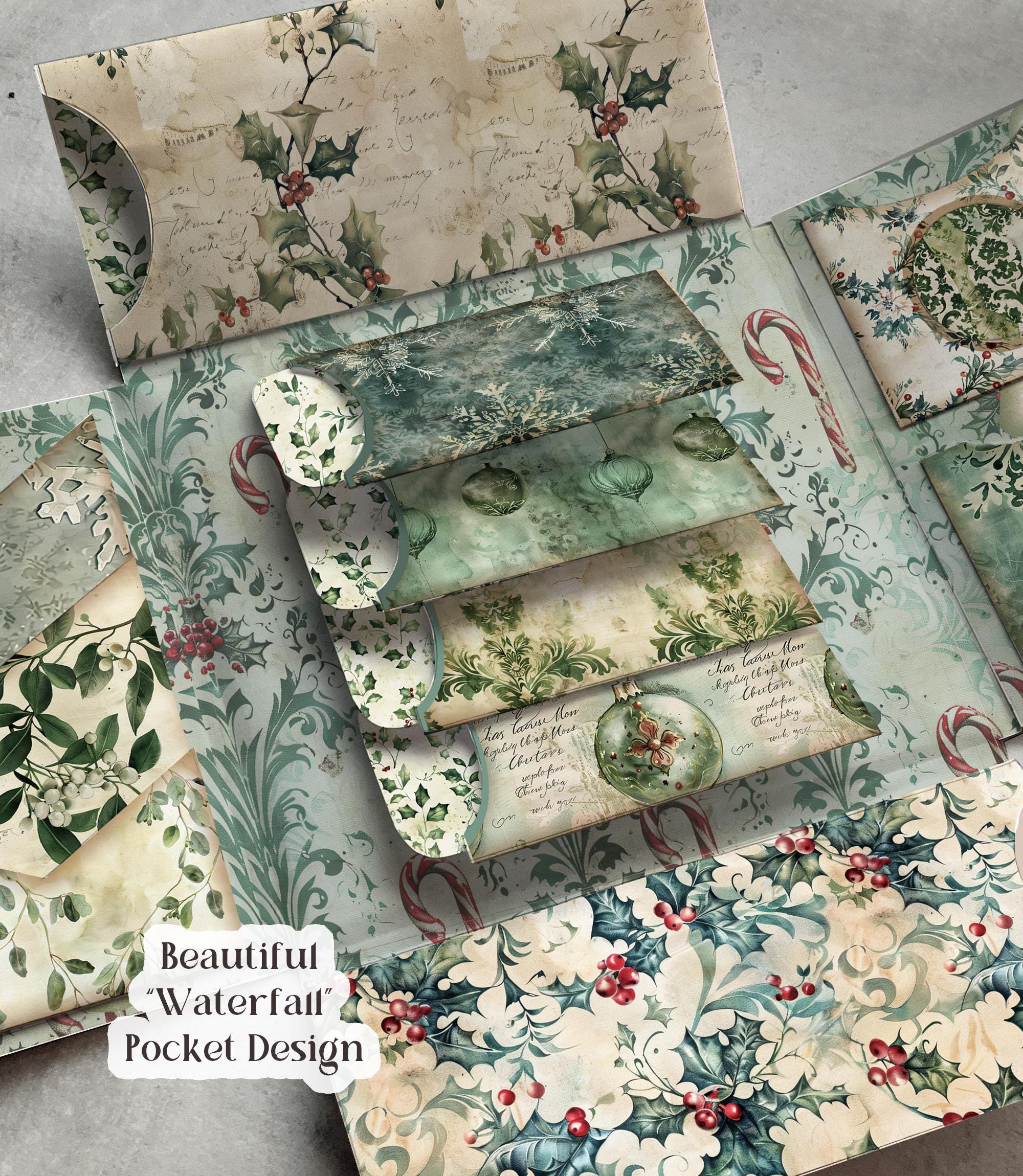 Christmas Junk Journal Kit Printable DELUXE Folio Pages Christmas ...
