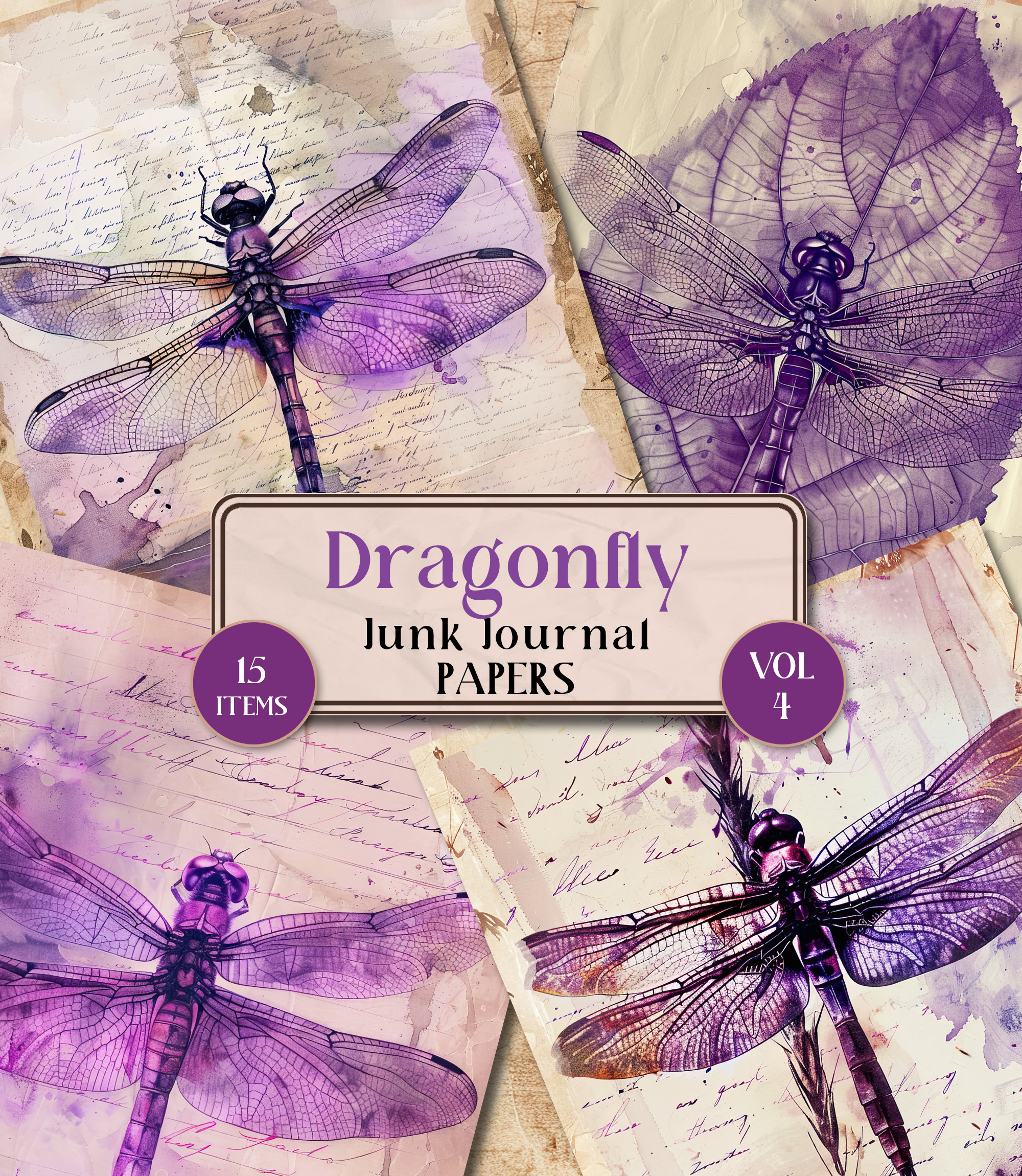 Dragonfly Junk Journal Pages Dragon Fly Printable Junk Journal ...