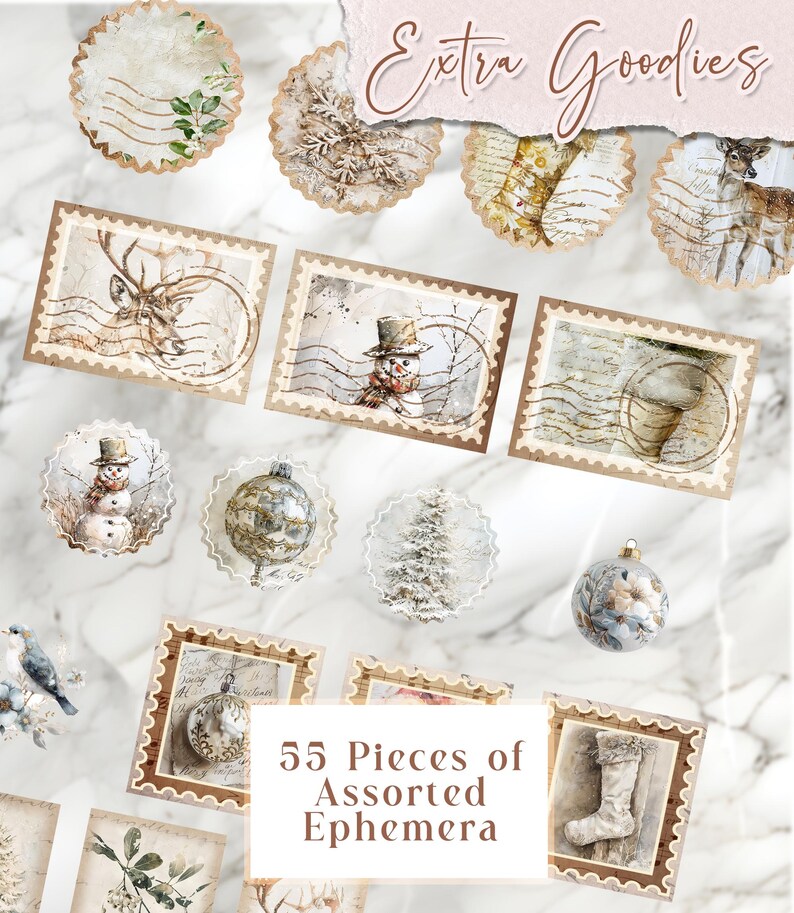 Christmas Hidden Paperclip Pockets Junk Journal Kit Christmas Hidden ...
