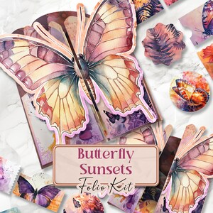 Schmetterling Junk Journal Kit Schmetterling Folio Junk Journal Kit druckbare Schmetterlinge Folio Seiten Schmetterlinge Junk Journal Schmetterling [VF102]