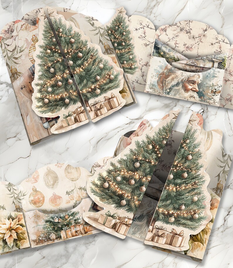Beige Christmas Junk Journal Kit Christmas Folio Junk Journal Kit ...