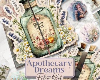 Cabinet Of Curiosities Folio Junk Journal Folio Oddities Kit Printable Folio Pages Apothecary Printable Pages Folio Kit Scrapbook [VF098]