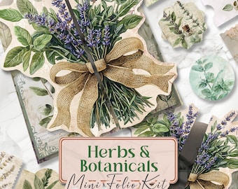 Herb Junk Journal Kit Herb Folio Junk Journal Printable Botanical Folio Pages Herbology Folio Kit Herbologist Junk Journal Kit [VF172]