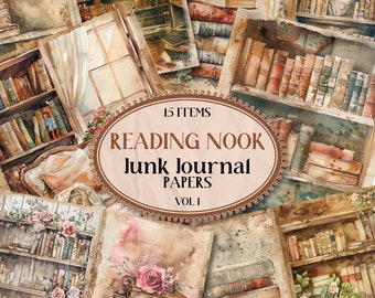Reading Nook Junk Journal Printable Pages Book Lover Printable Junk Journal Printable Pages Junk Journal Booktok Reading Scrapbook [VF014]