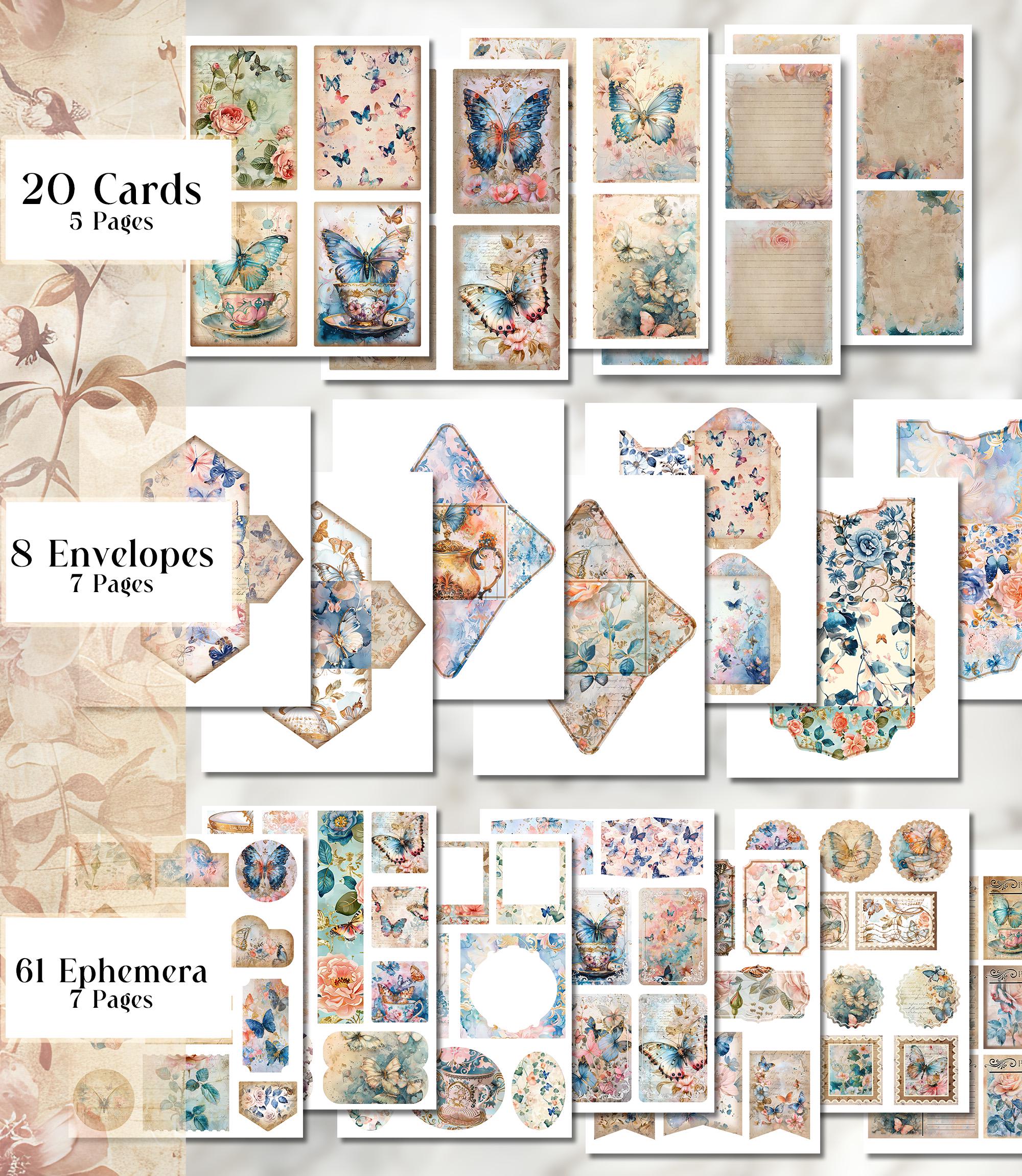 Printable Butterfly Junk Journal Kit Junk Journal Folio Kit Shabby Chic ...