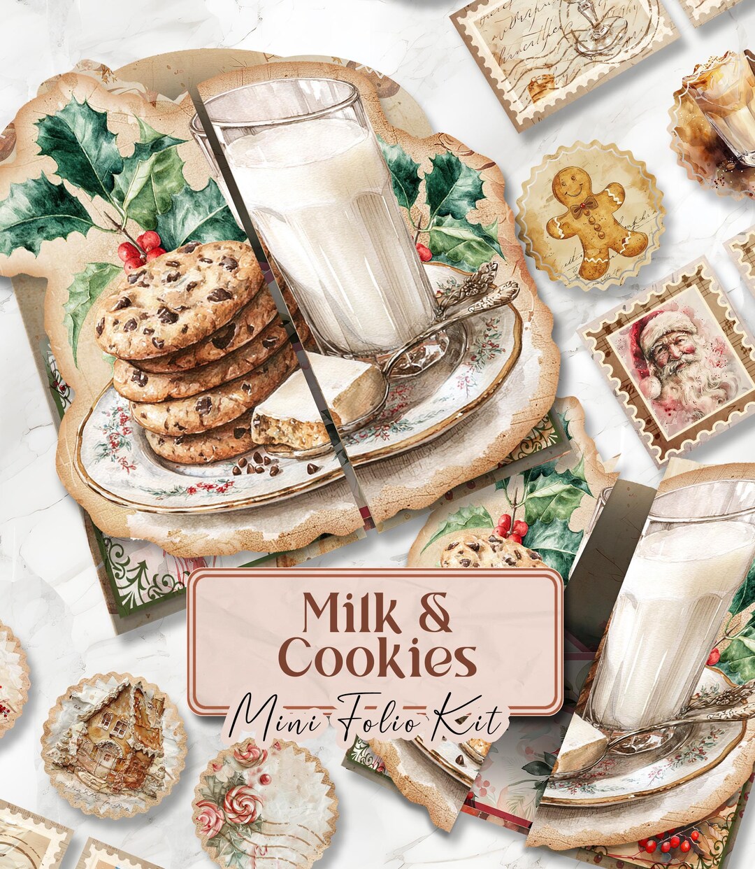 Christmas Junk Journal Kit Christmas Folio Junk Journal Kit Printable ...