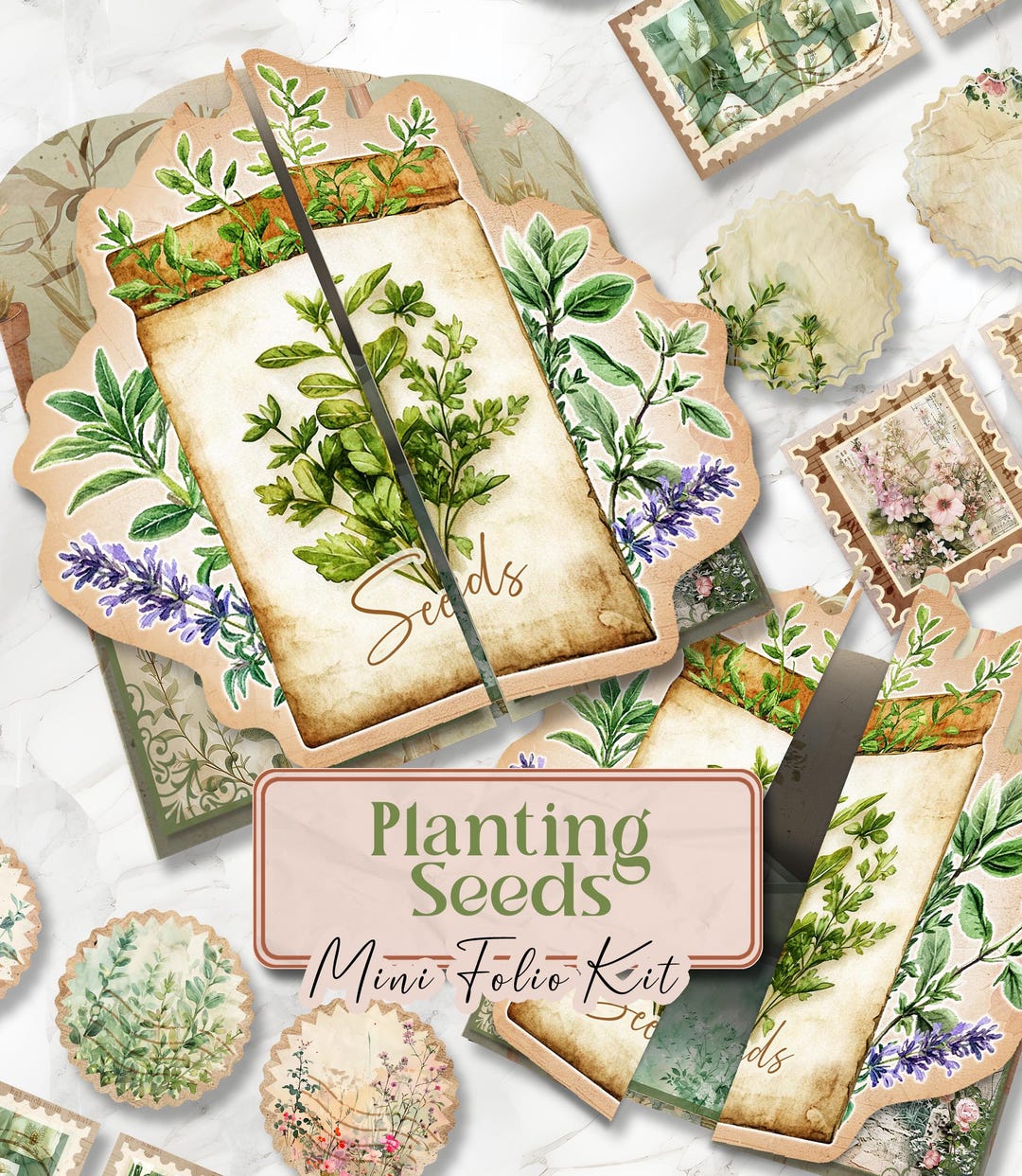 Herb Junk Journal Kit Garden Folio Junk Journal Printable Botanical ...