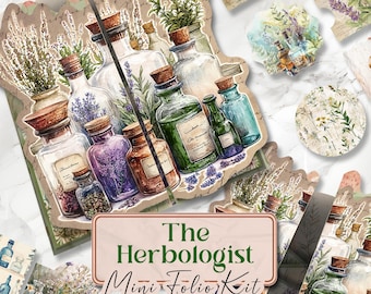 Herbologist Folio Junk Journal Folio Oddities Kit Printable Folio Pages Apothecary Printable Pages Herbology Folio Kit Scrapbook [VF193]