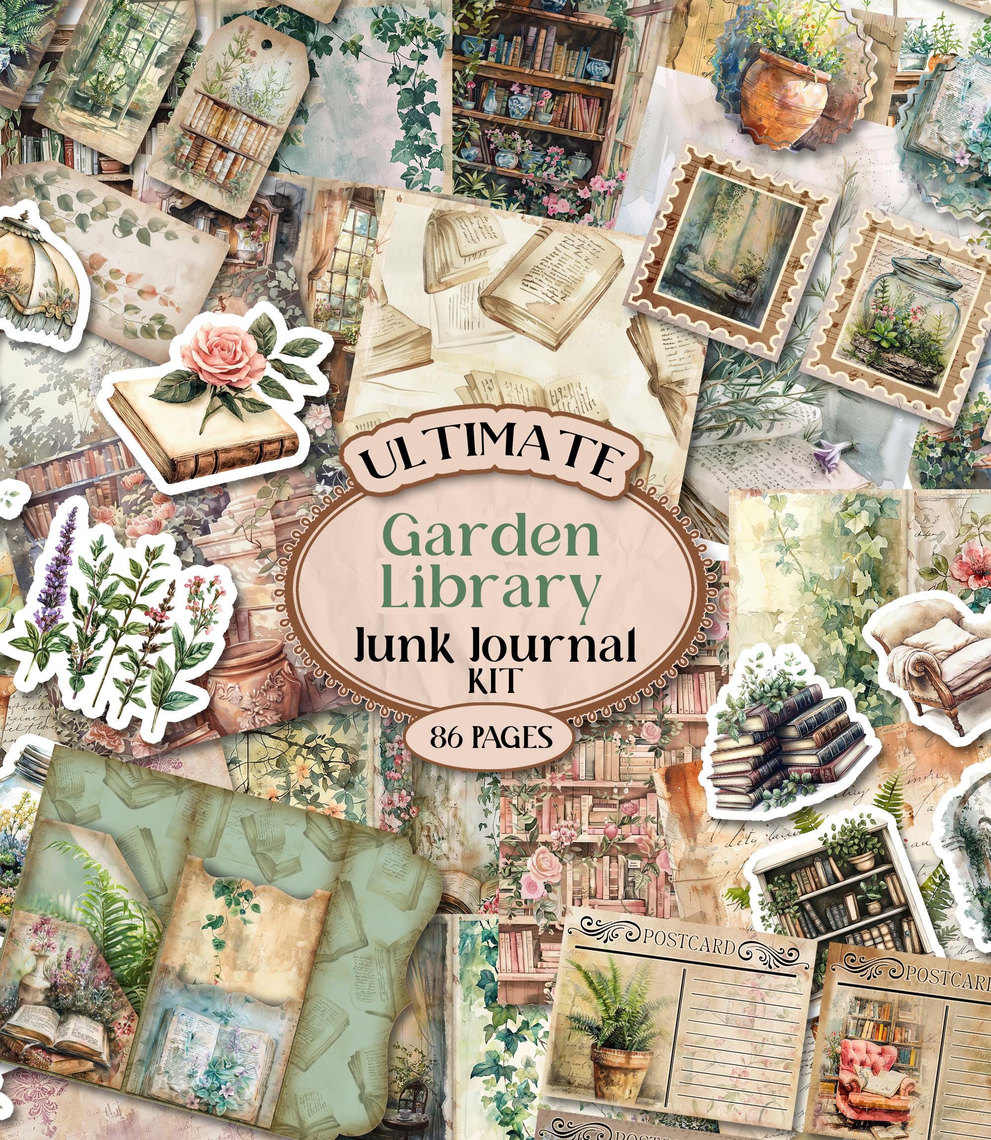 Garden Junk Journal Kit Spring Folio Junk Journal Kit Printable English ...