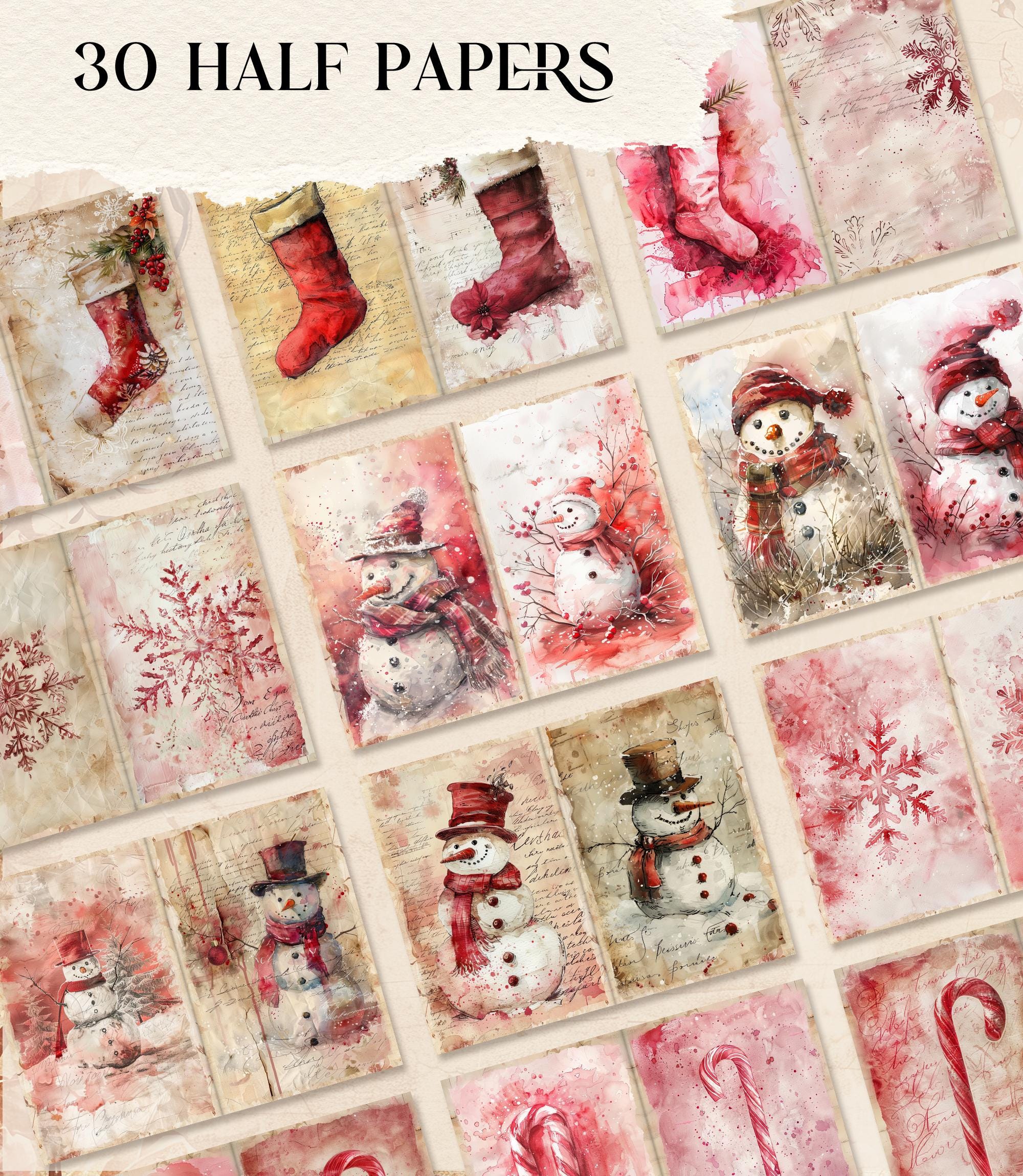 Christmas Junk Journal Kit Printable Holiday Junk Journal Christmas ...