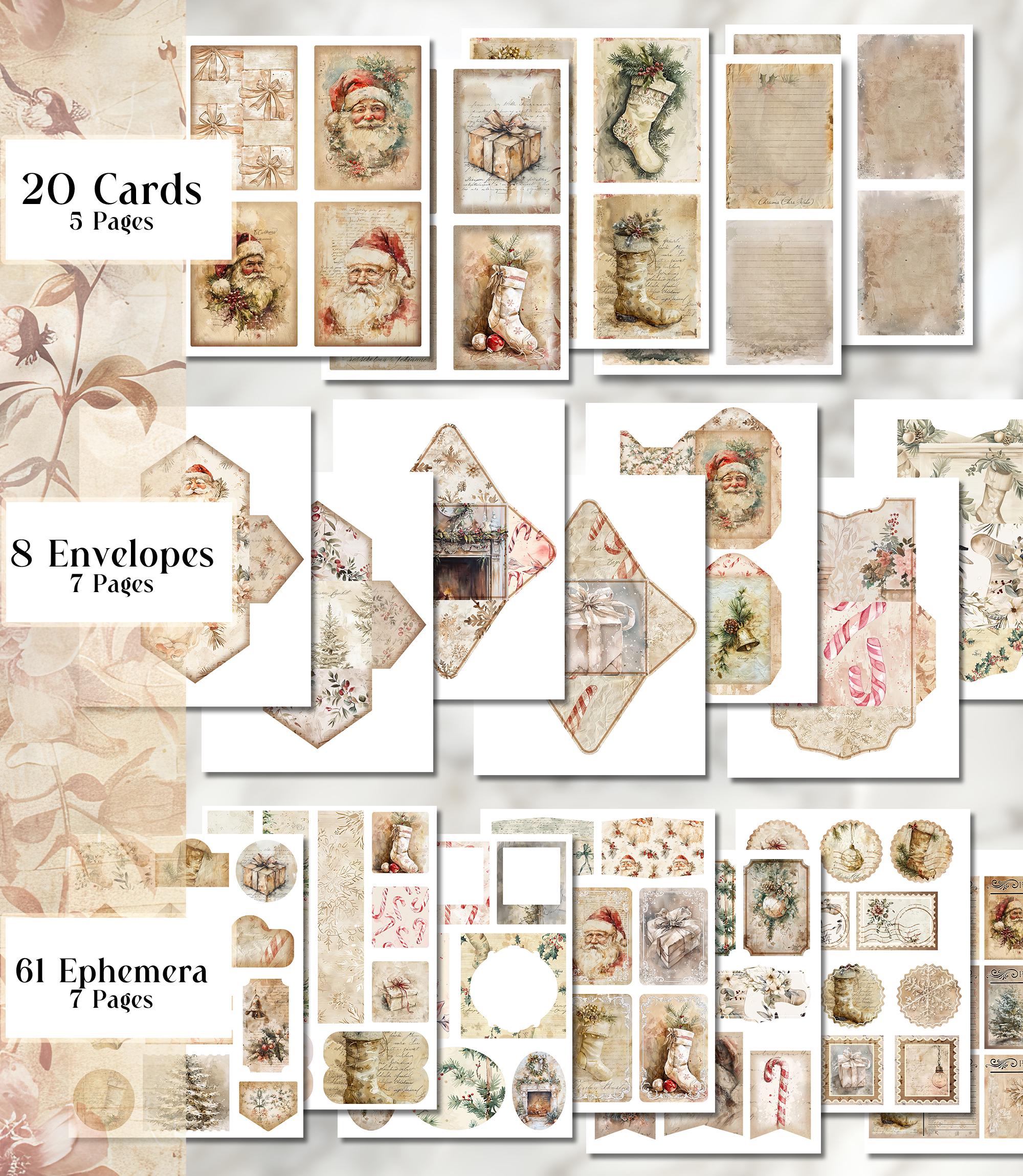 Neutral Christmas Junk Journal Kit Printable Holiday Junk Journal Folio ...