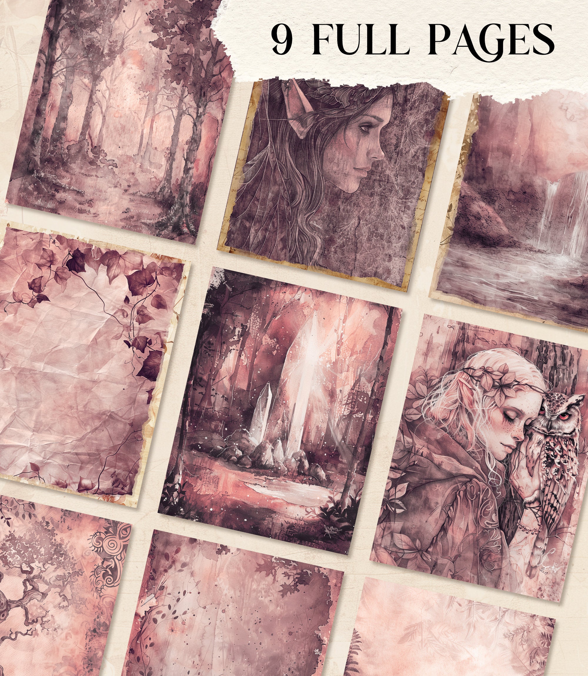 Elven Forest Junk Journal Kit Pages Printable Junk Journal Ephemera ...