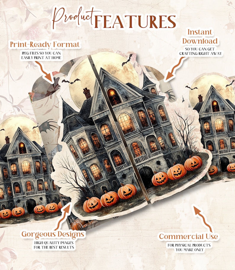 Halloween Junk Journal Folio Kit Haunted House Folio Junk Journal Kit ...