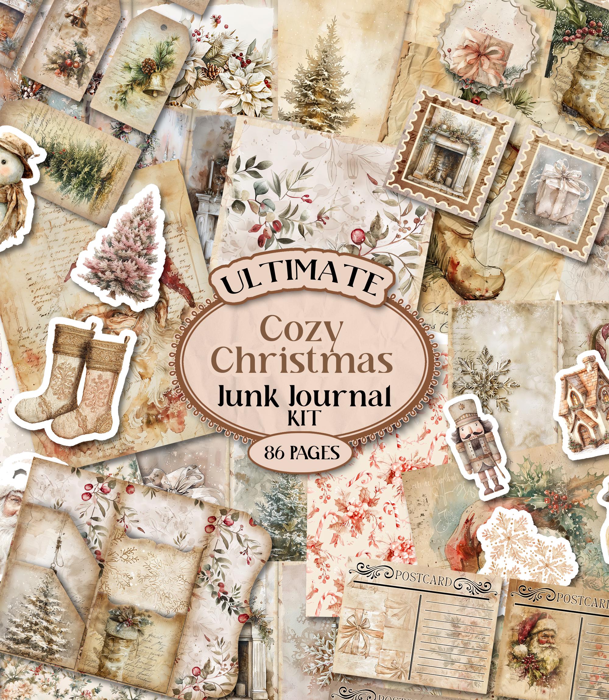 Neutral Christmas Junk Journal Kit Printable Holiday Junk Journal Folio ...