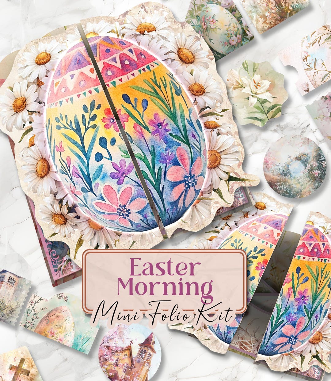 Easter Junk Journal Kit Easter Folio Junk Journal Kit Printable Easter