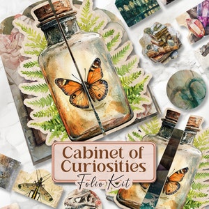 Cabinet Of Curiosities Folio Junk Journal Folio Oddities Kit Printable Folio Pages Apothecary Printable Pages Folio Kit Scrapbook [VF103]