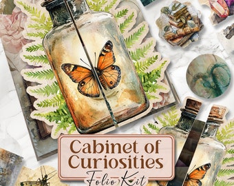 Cabinet Of Curiosities Folio Junk Journal Folio Oddities Kit Printable Folio Pages Apothecary Printable Pages Folio Kit Scrapbook [VF103]